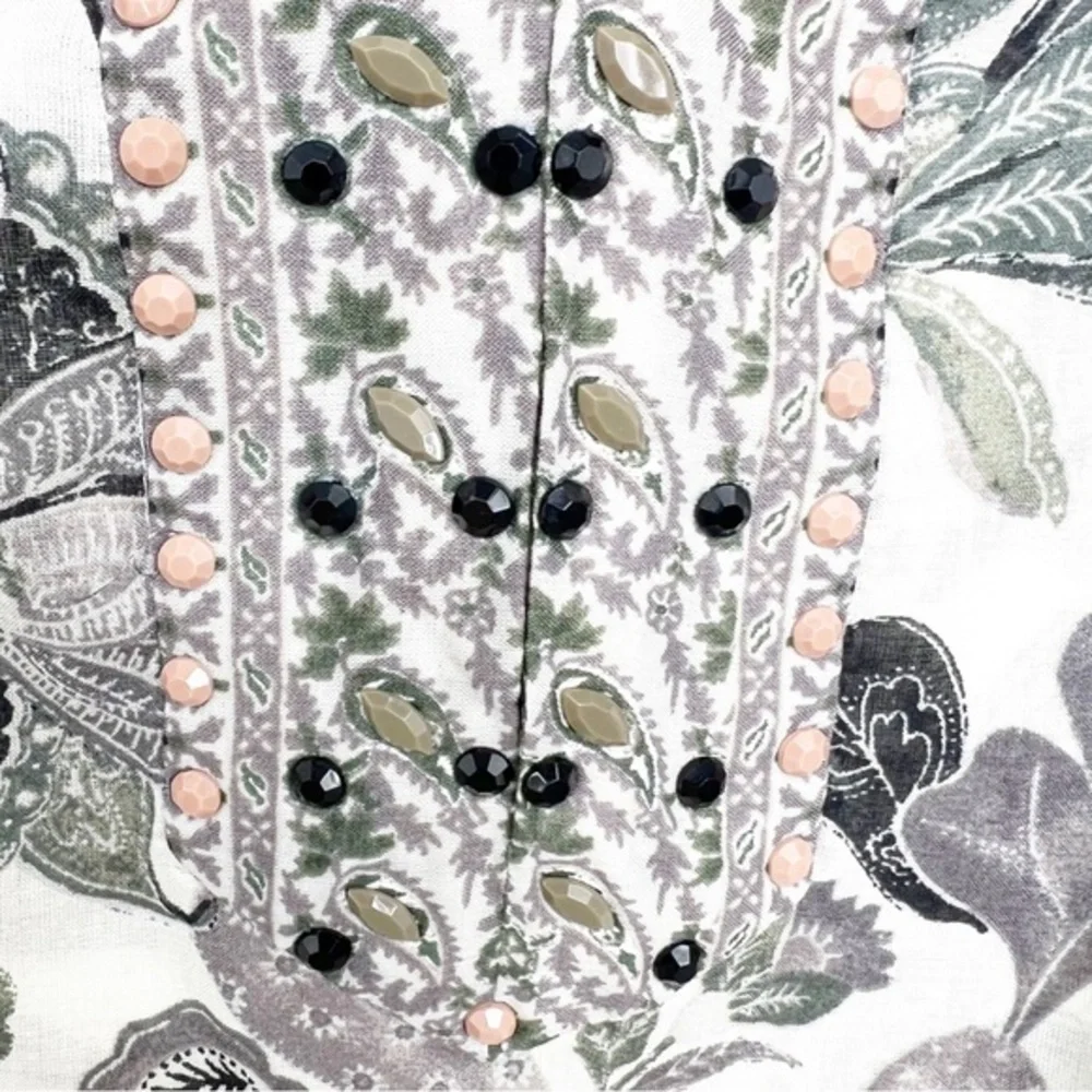 Tory Burch contrast botanical top